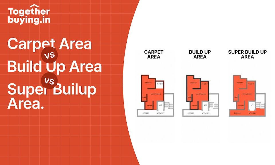 CARPET AREA VS BUILT UP AREA VS SUPER BUILT UP AREA